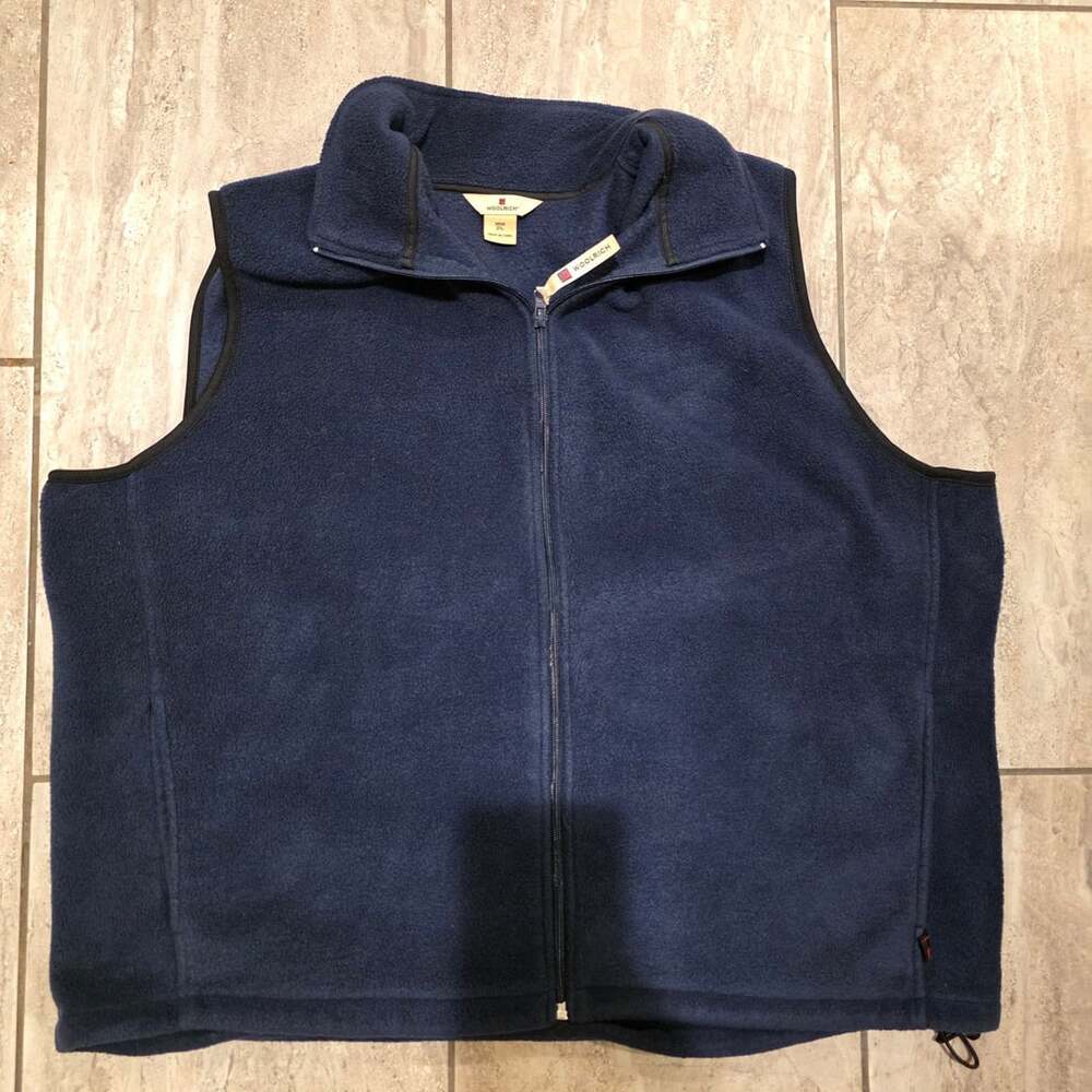 Woolrich Fleece Vest Size 2XL Blue Full Zip Mock Neck